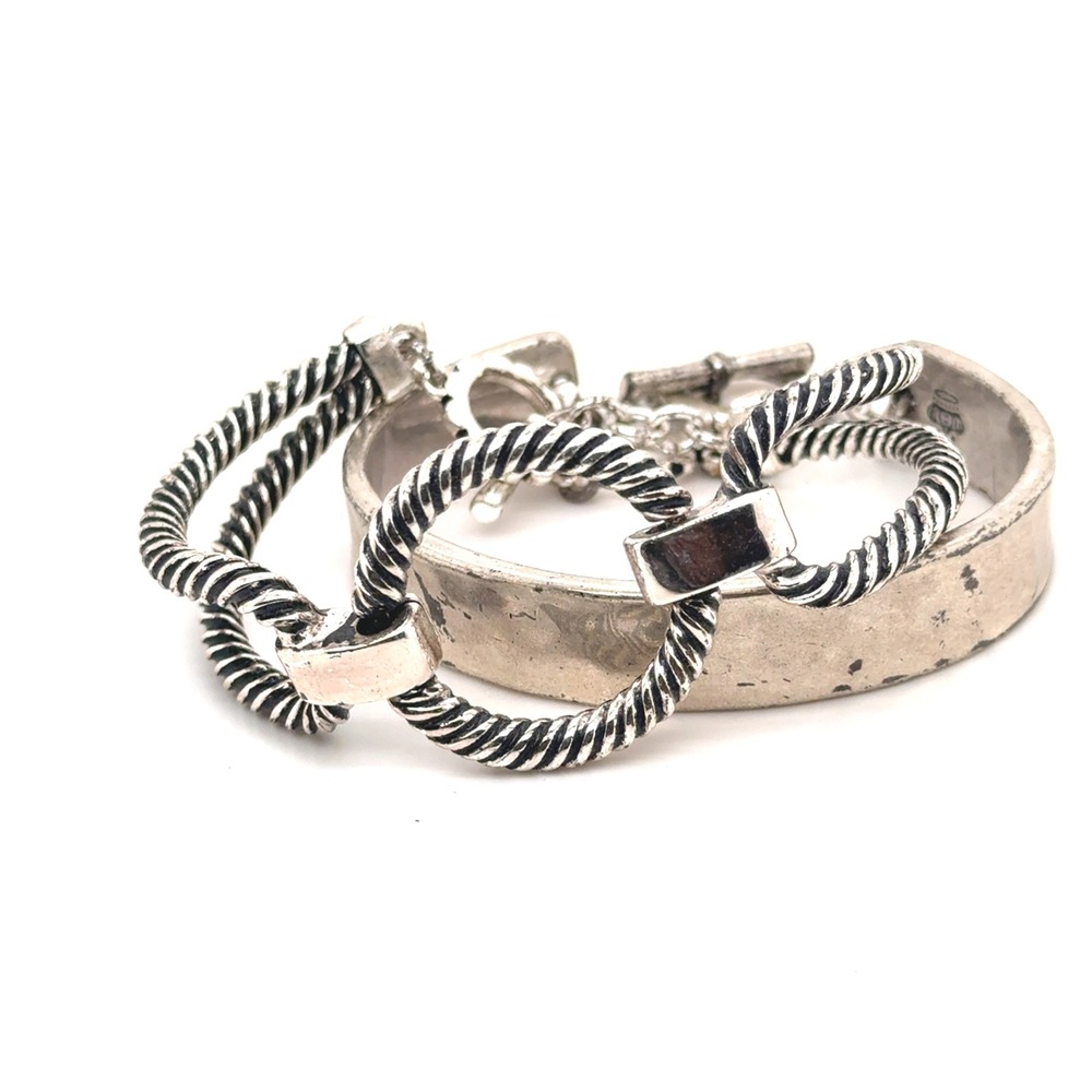 Premier Designs Silver Tone Bracelet Set She Believed She Could Cuff Bangle